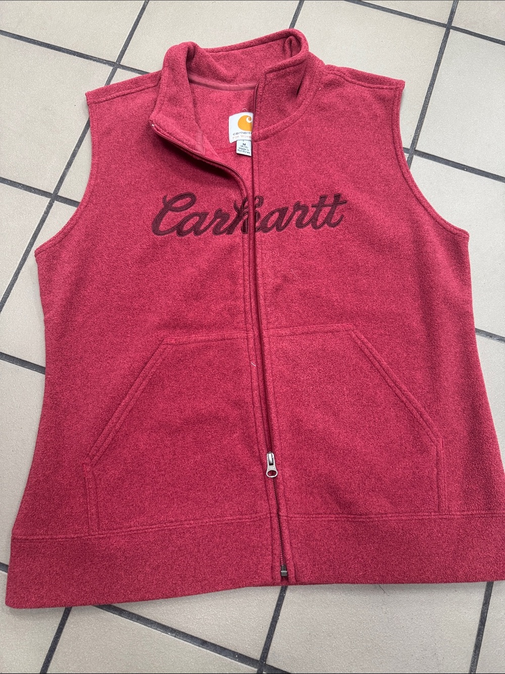 Carhartt womens Red Fleece Zip-Up Vest